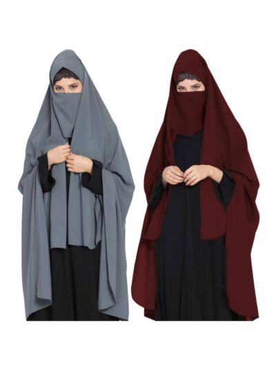 Irani Chador Combo With Detachable Nose Piece