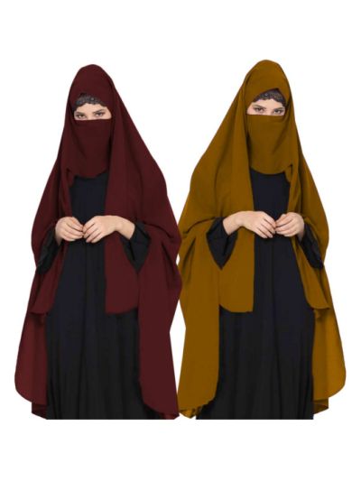Irani Chador Combo With Detachable Nose Piece