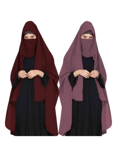 Irani Chador Combo With Detachable Nose Piece