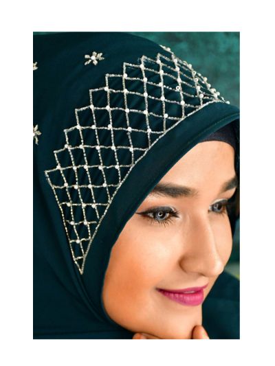 Iffath Dark Green Wedding/Luxury Hijab