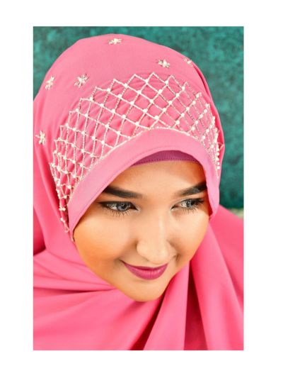 Iffath Pink Wedding/Luxury Hijab