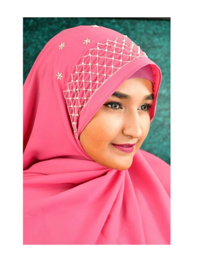 Iffath Pink Wedding/Luxury Hijab