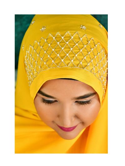 Iffath Yellow Wedding/Luxury Hijab