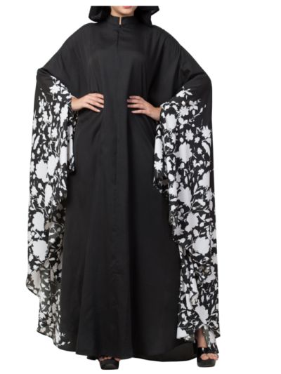 Black & White Printed Irani Kaftan 