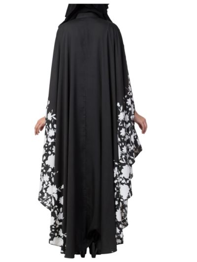 Black & White Printed Irani Kaftan 