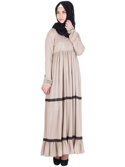 Beige Frock Style Abaya
