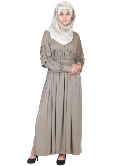 Olive Green Pleated Abaya