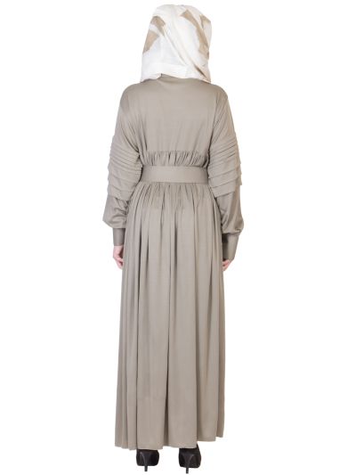 Olive Green Pleated Abaya