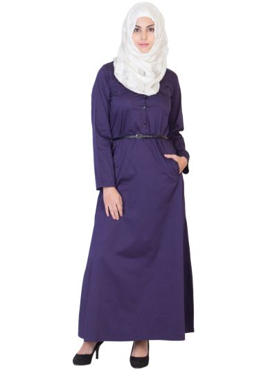 Elegant Purple Colored Abaya