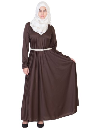 Brown Full Flair Abaya