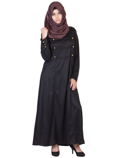 Golden Button Straight Abaya