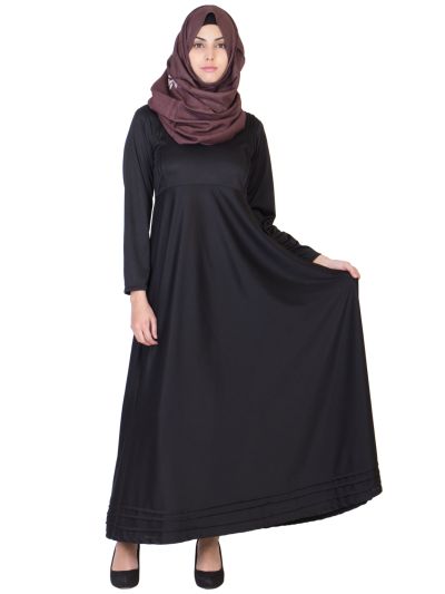 Black Color Full Flair Abaya
