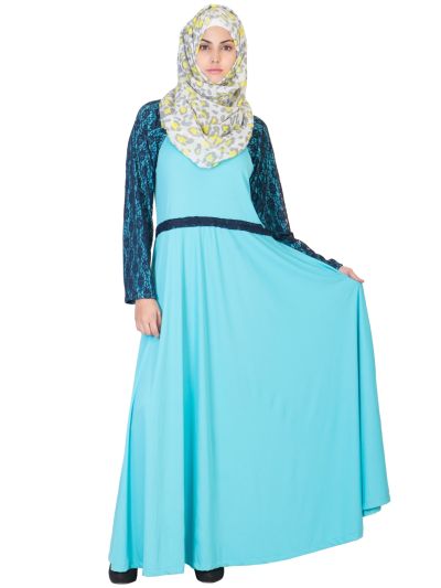 Classic Turquoise Umbrella Abaya