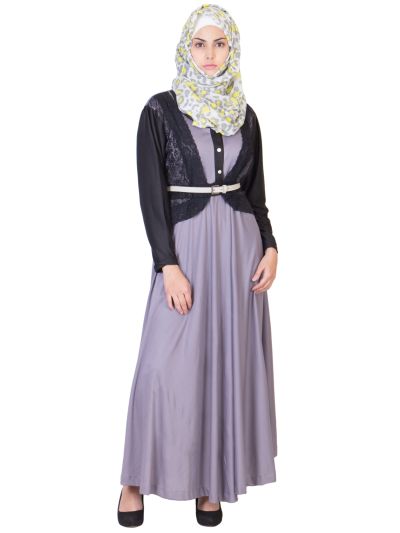 Classic Grey Jacket Abaya
