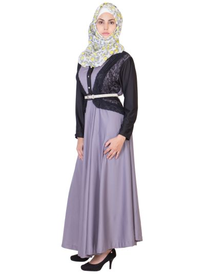 Classic Grey Jacket Abaya