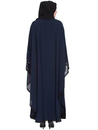 Navy Blue & Black New Fashion Dubai Abaya