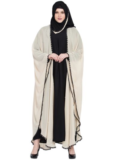 Beige New Fashion Dubai Butterfly Abaya
