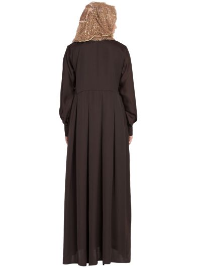 Coffee  Nida Box Abaya for Girls Stylish