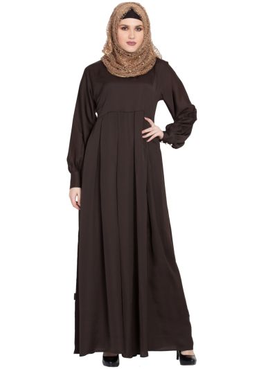 Coffee  Nida Box Abaya for Girls Stylish
