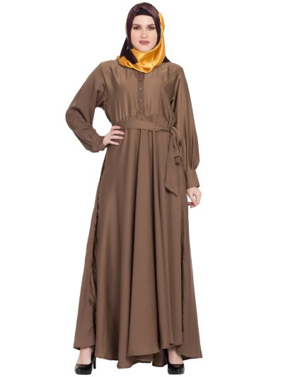 Golden Nida Large FLared Girlish Design Abaya