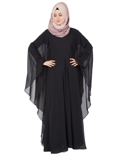 Black Embellished Kaftan Abaya