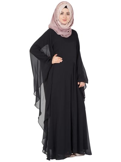 Black Embellished Kaftan Abaya