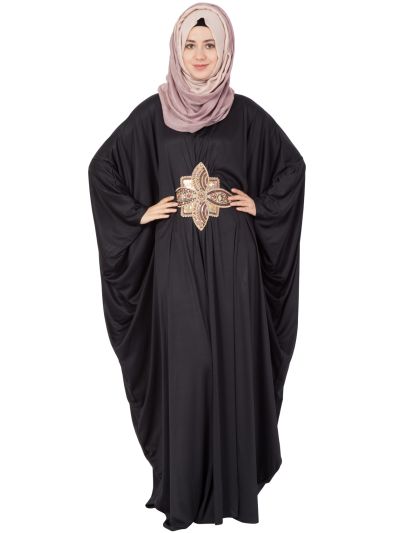 Black Kaftaan With Golden Embroidery