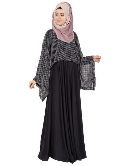 Black Check Cape Abaya