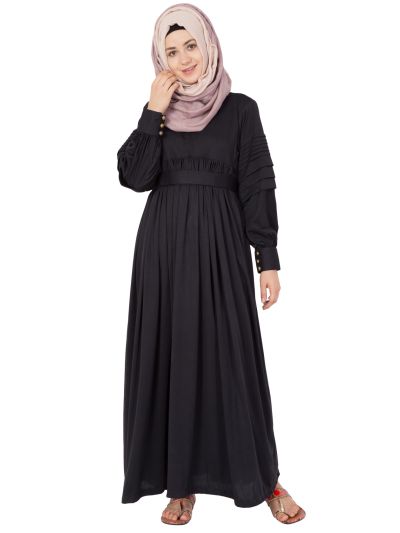 Royal Z Black Pleated Abaya