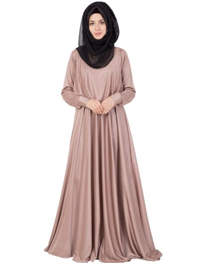 Mauve Pink Golden Cape Abaya