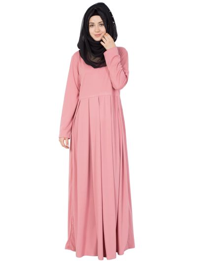 Coral Pink Box Plate Abaya
