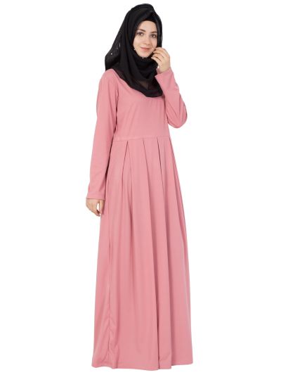 Coral Pink Box Plate Abaya