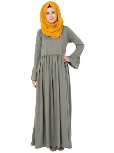 Royal Greenish Grey Colored Abaya