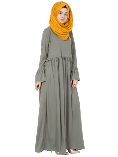 Royal Greenish Grey Colored Abaya