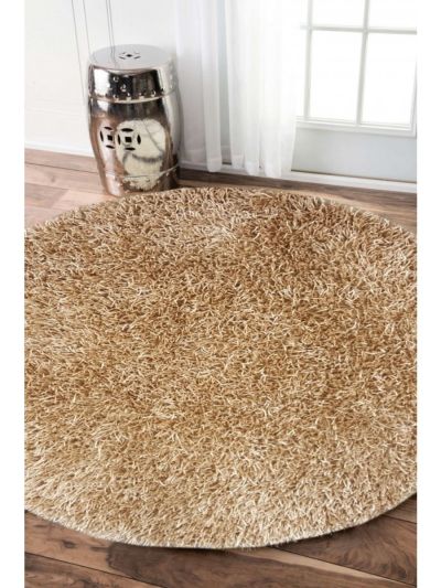 Stick Creme Shaggy 5.3ft Round Carpet