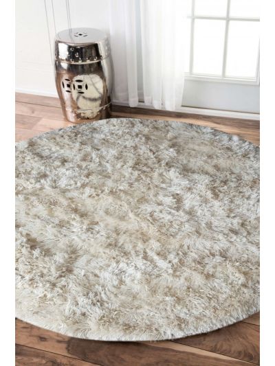 Polar White Shaggy 5ft Round Carpet