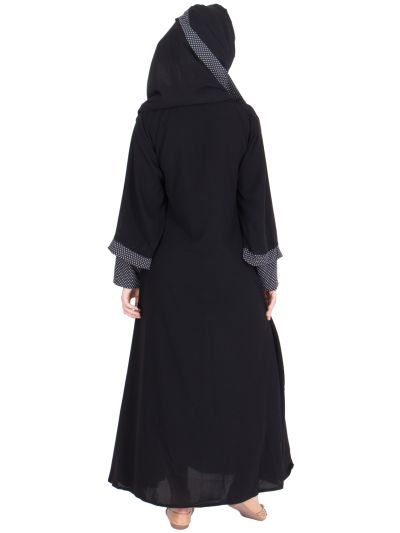 Black Placket Designer Abaya