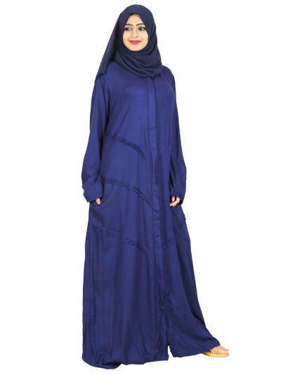 Criss Cross Pintuc Design Cotton Abaya