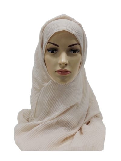 Ivory Crinkle Plain Hijab