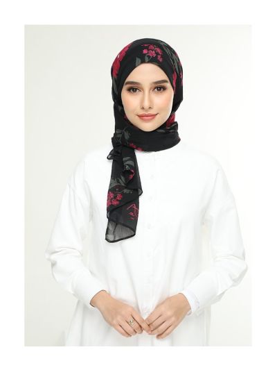 Jameela Black Crinkled Chiffon