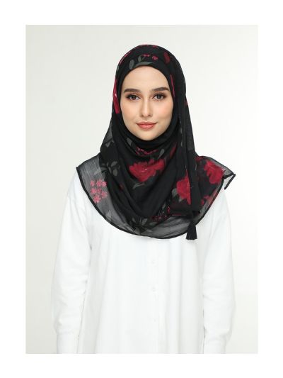 Jameela Black Crinkled Chiffon