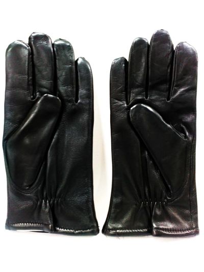 Jet Black Leather Gloves