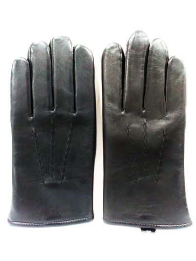 Jet Black Leather Gloves