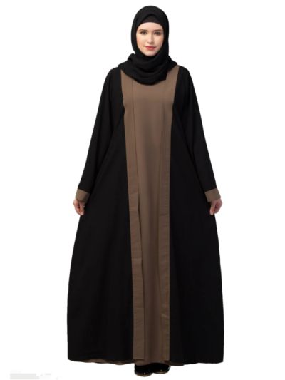 Double Layer Abaya Dress with Attached Shrug