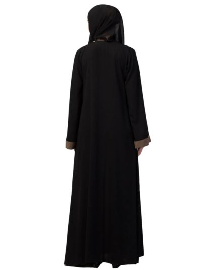 Double Layer Abaya Dress with Attached Shrug