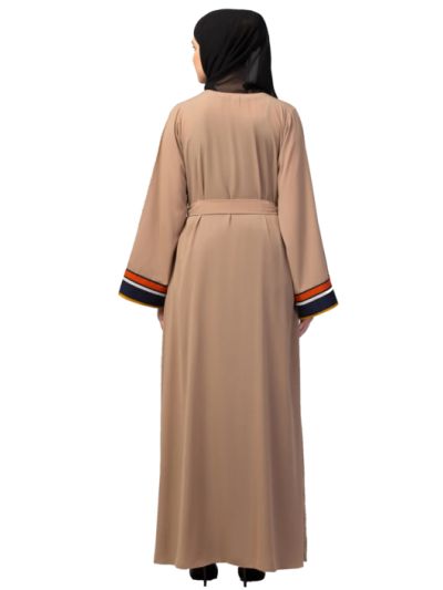Double Layer Abaya Dress with Attached Shrug