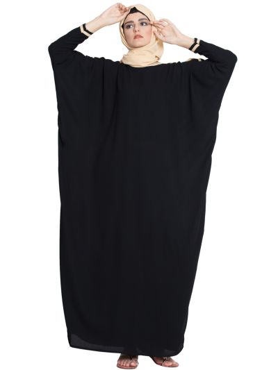 Noriza Kaftan Abaya with Contrast Detailing on Sleeves