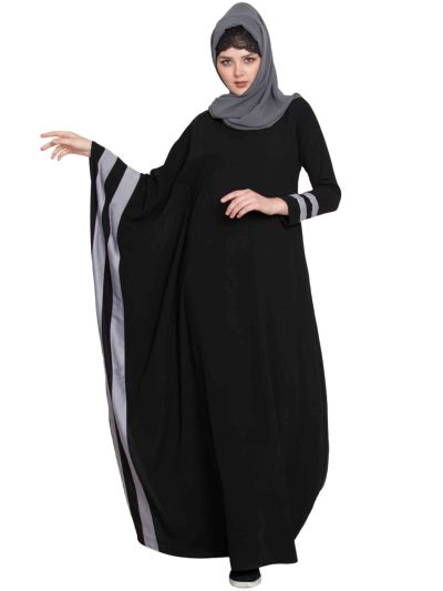 Saiqa Designer Nida Satin Kaftan Abaya