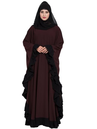 Designer kaftan Abaya With Ruffled Border