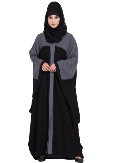 Dual Color Kaftan Abaya With Belt